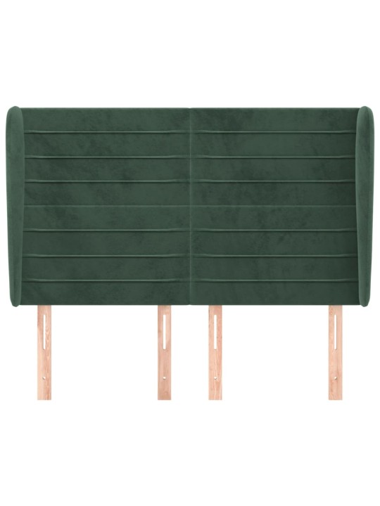 Voodipeats servadega, tumeroheline, 147x23x118/128 cm, samet