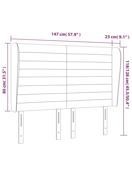 Voodipeats servadega, tumesinine, 147x23x118/128 cm, samet