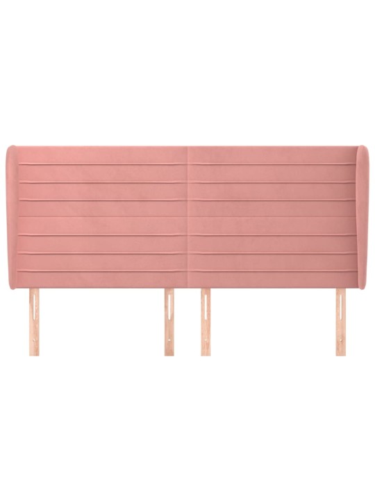 Voodipeats servadega, roosa, 147x23x118/128 cm, samet