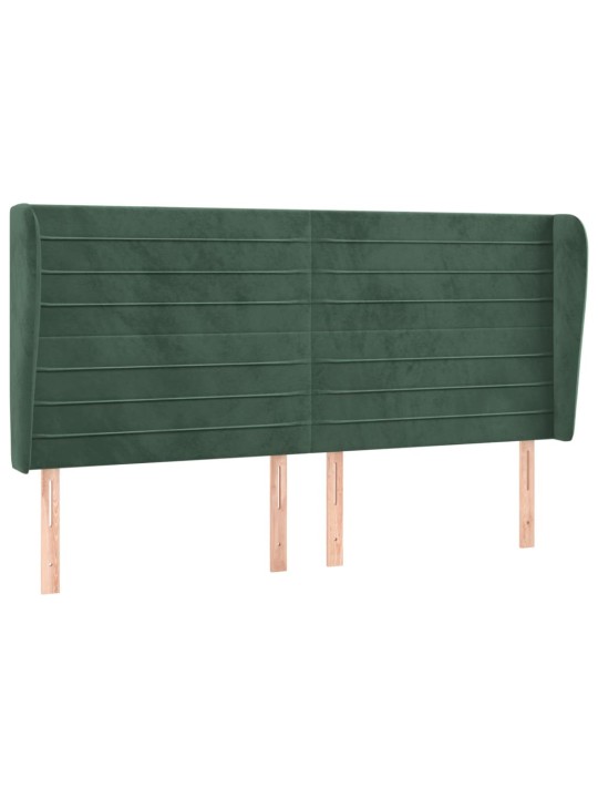 Voodipeats servadega, tumeroheline, 183x23x118/128 cm, samet