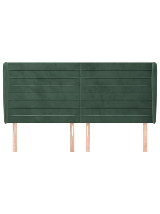 Voodipeats servadega, tumeroheline, 183x23x118/128 cm, samet