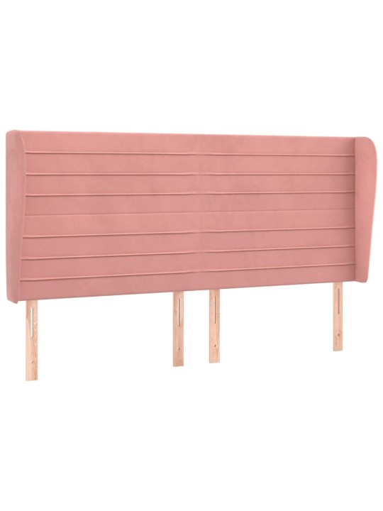 Voodipeats servadega, roosa, 183x23x118/128 cm, samet