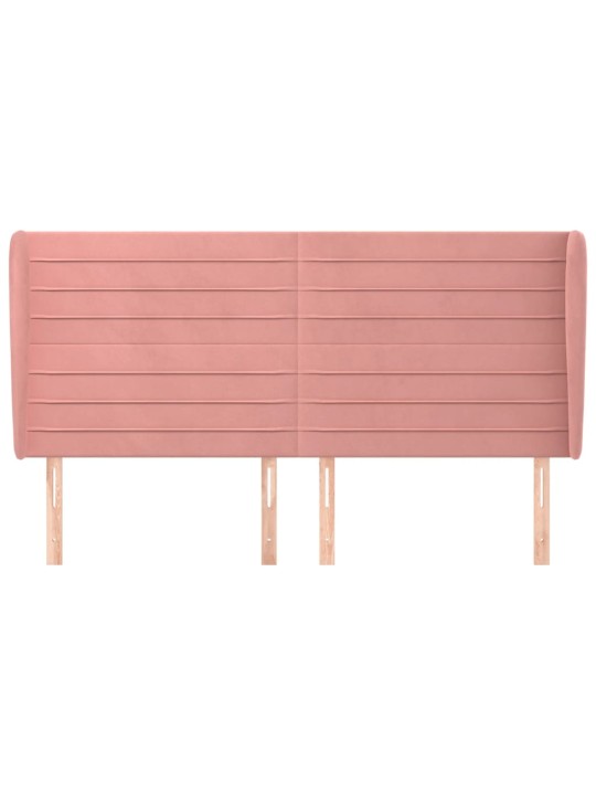 Voodipeats servadega, roosa, 183x23x118/128 cm, samet