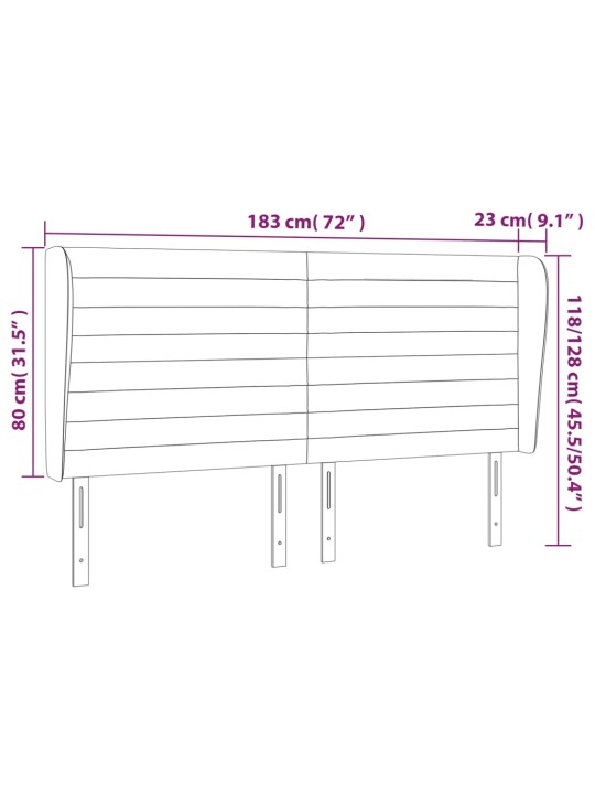 Voodipeats servadega, roosa, 183x23x118/128 cm, samet