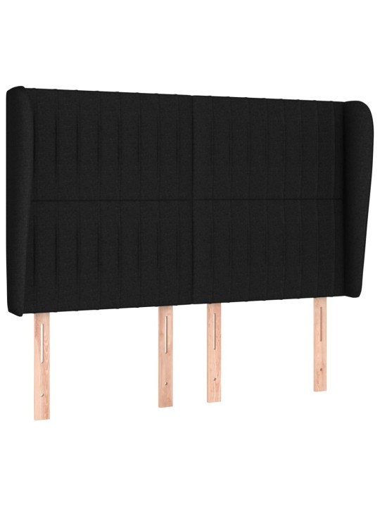 Voodipeats servadega, must, 147x23x118/128 cm, kangas