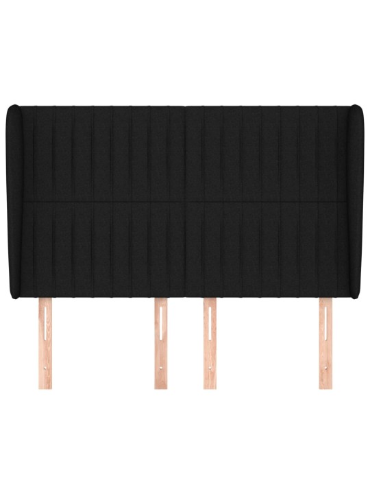 Voodipeats servadega, must, 147x23x118/128 cm, kangas