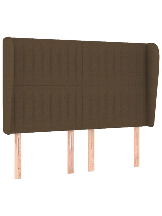 Voodipeats servadega, tumepruun, 147x23x118/128 cm, kangas