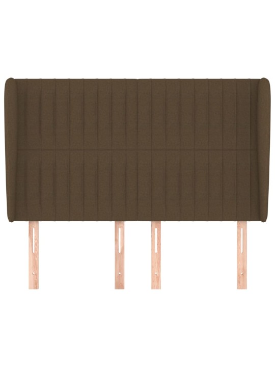Voodipeats servadega, tumepruun, 147x23x118/128 cm, kangas