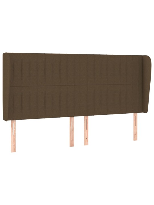 Voodipeats servadega, tumepruun, 203x23x118/128 cm, kangas