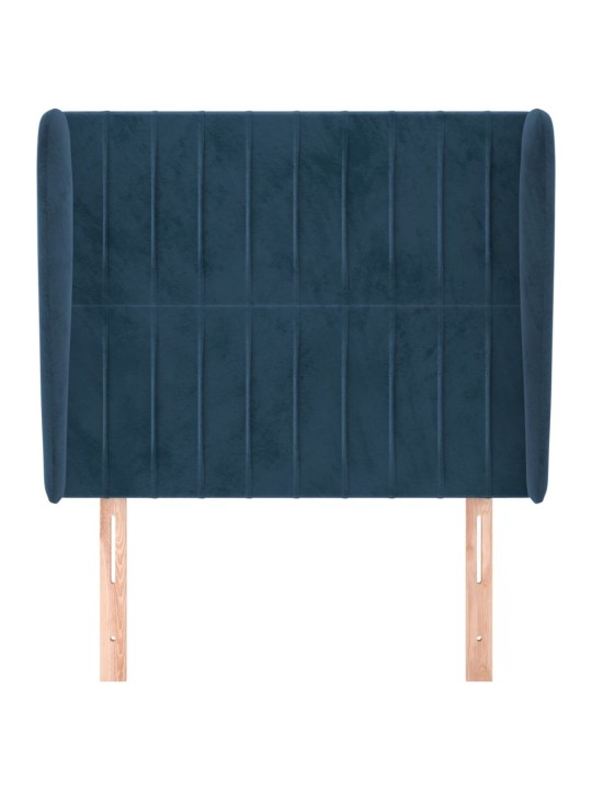 Voodipeats servadega, tumesinine, 83x23x118/88 cm, samet