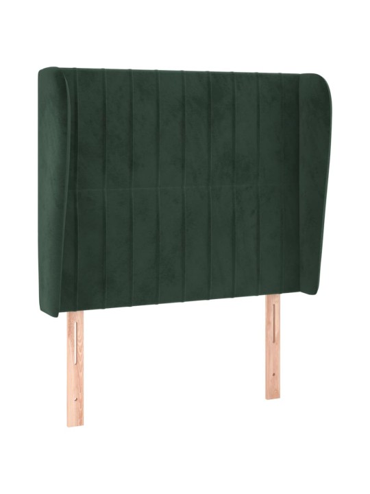 Voodipeats servadega, tumeroheline, 93x23x118/128 cm, samet
