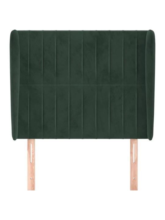 Voodipeats servadega, tumeroheline, 93x23x118/128 cm, samet