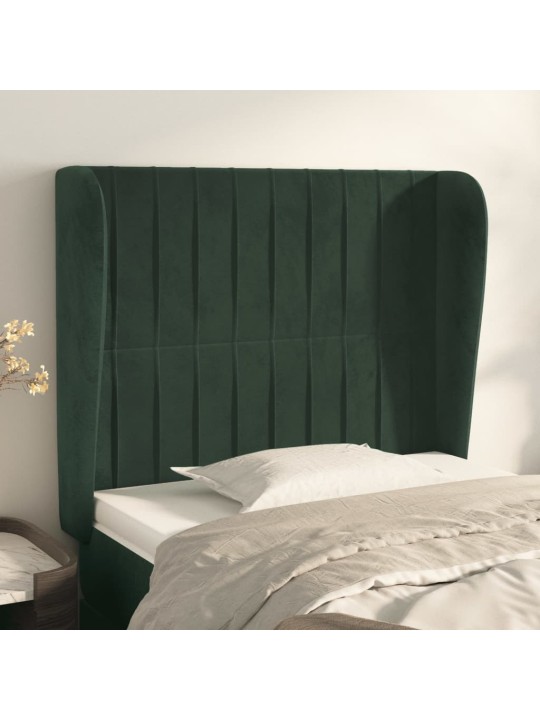 Voodipeats servadega, tumeroheline, 93x23x118/128 cm, samet