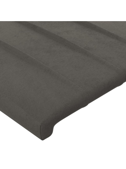 Voodipeats servadega, tumehall, 147x23x118/128 cm, samet