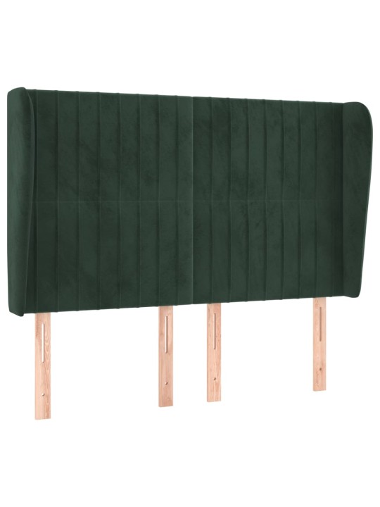 Voodipeats servadega, tumeroheline, 147x23x118/128 cm, samet