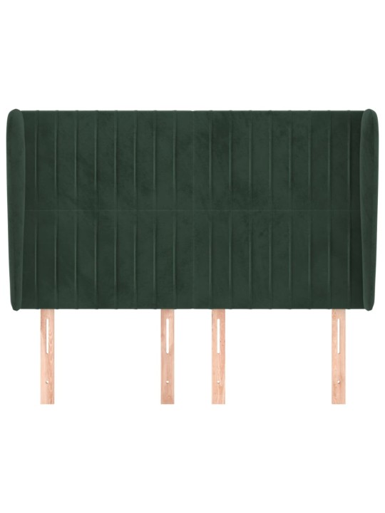 Voodipeats servadega, tumeroheline, 147x23x118/128 cm, samet