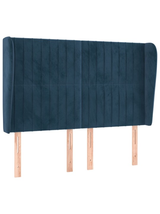 Voodipeats servadega, tumesinine, 147x23x118/128 cm, samet