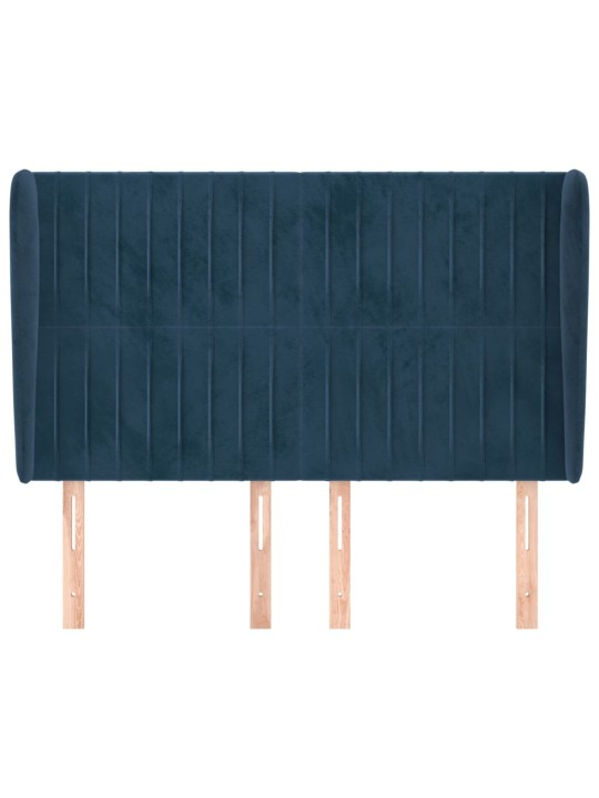 Voodipeats servadega, tumesinine, 147x23x118/128 cm, samet