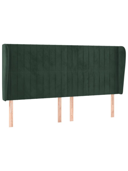 Voodipeats servadega, tumeroheline, 163x23x118/128 cm, samet