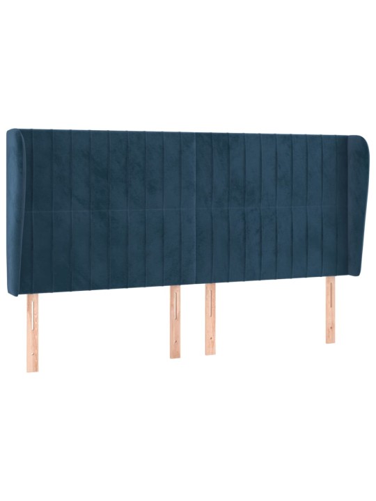 Voodipeats servadega, tumesinine, 163x23x118/128 cm, samet