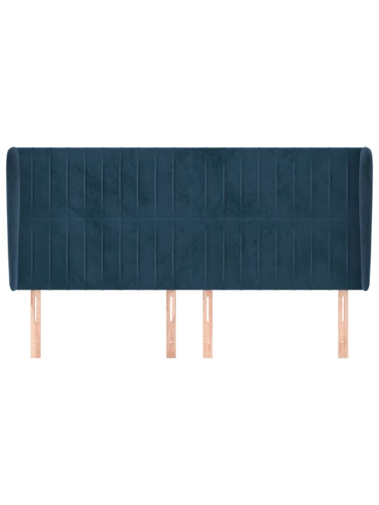 Voodipeats servadega, tumesinine, 163x23x118/128 cm, samet