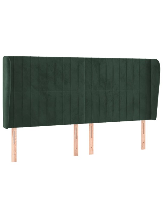 Voodipeats servadega, tumeroheline, 203x23x118/128 cm, samet