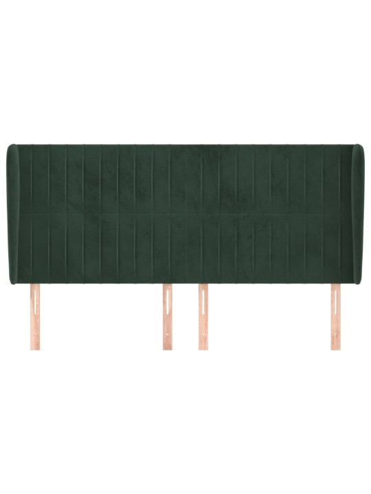 Voodipeats servadega, tumeroheline, 203x23x118/128 cm, samet