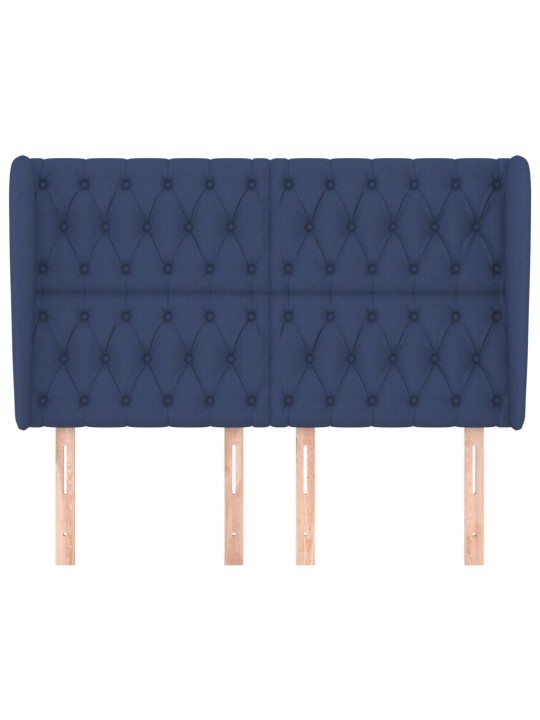 Voodipeats servadega, sinine, 147x23x118/128 cm, kangas