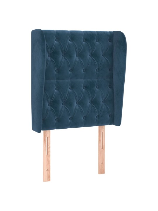 Voodipeats servadega, tumesinine, 83x23x118/88 cm, samet