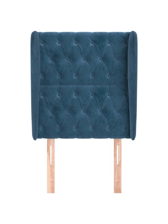 Voodipeats servadega, tumesinine, 83x23x118/88 cm, samet