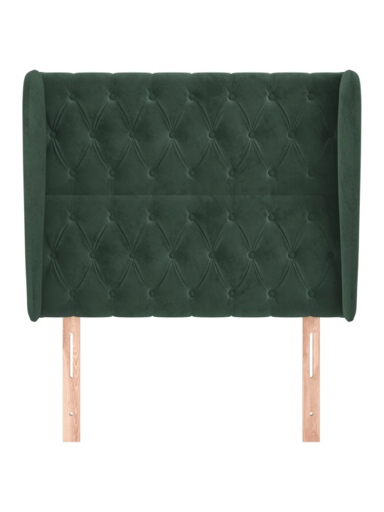 Voodipeats servadega, tumeroheline, 93x23x118/128 cm, samet