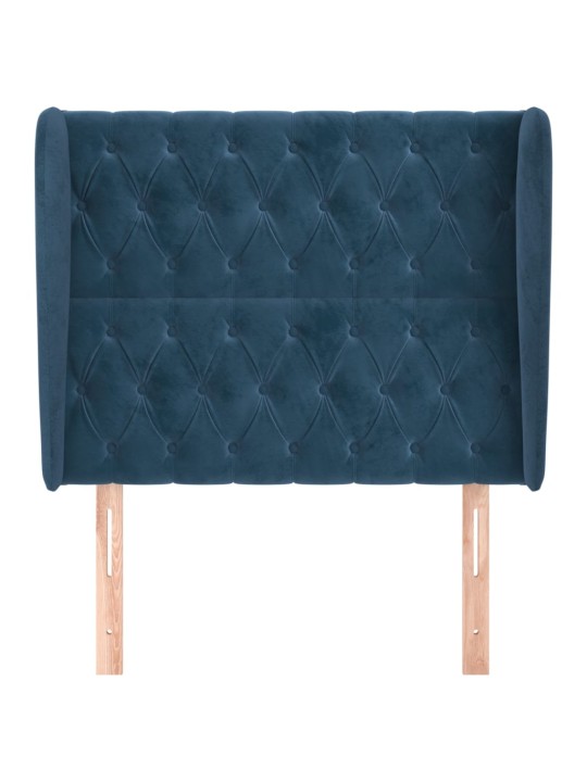 Voodipeats servadega, tumesinine, 93x23x118/128 cm, samet