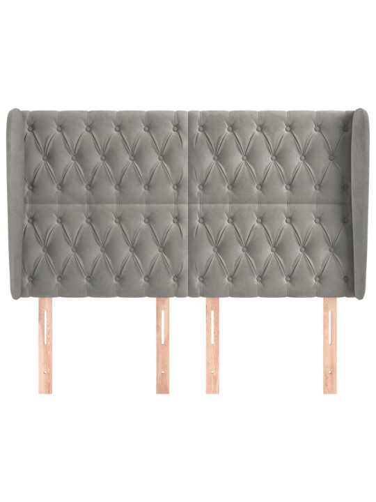 Voodipeats servadega, helehall, 147x23x118/128 cm, samet