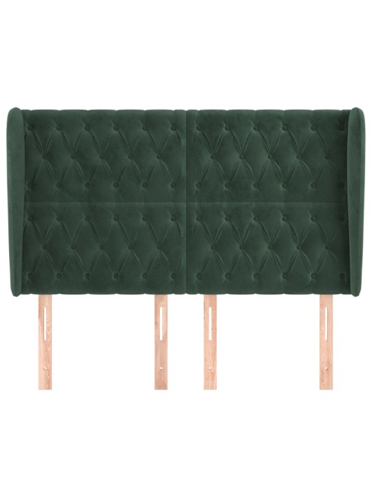 Voodipeats servadega, tumeroheline, 147x23x118/128 cm, samet