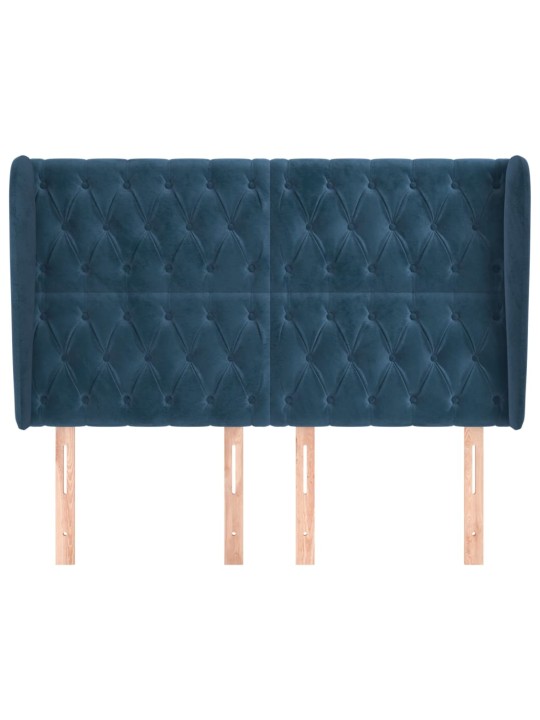 Voodipeats servadega, tumesinine, 147x23x118/128 cm, samet