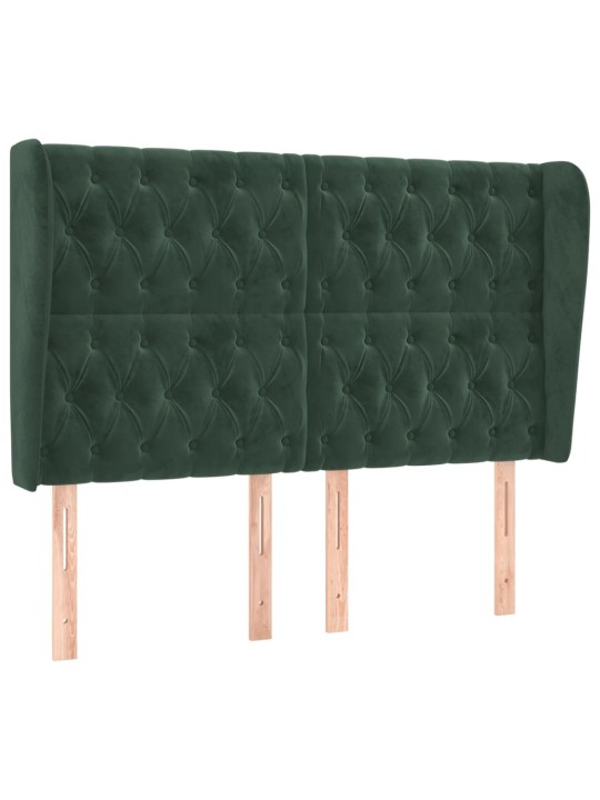 Voodipeats servadega, tumeroheline, 163x23x118/128 cm, samet