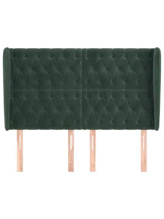 Voodipeats servadega, tumeroheline, 163x23x118/128 cm, samet