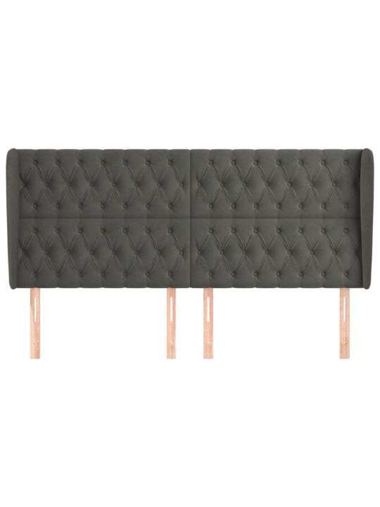 Voodipeats servadega, tumehall, 183x23x118/128 cm, samet