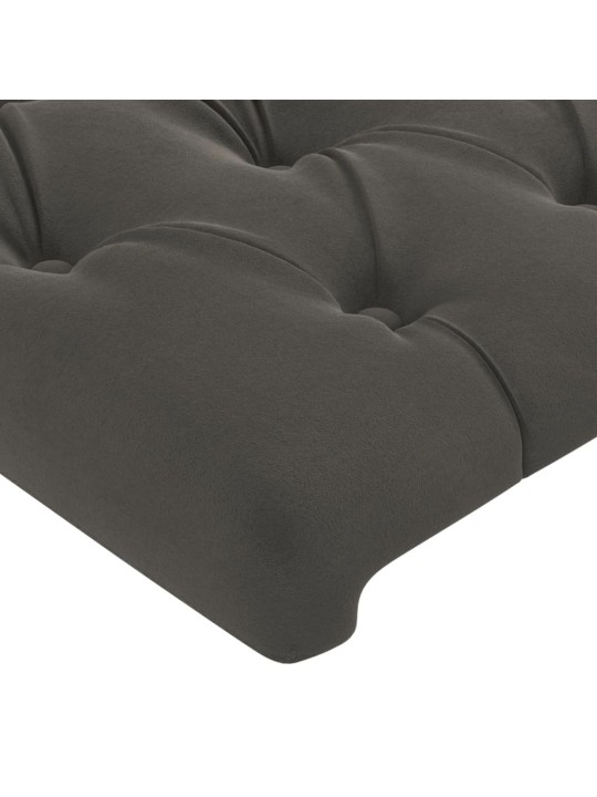 Voodipeats servadega, tumehall, 183x23x118/128 cm, samet