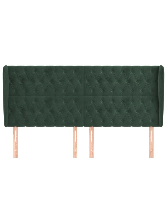 Voodipeats servadega, tumeroheline, 183x23x118/128 cm, samet