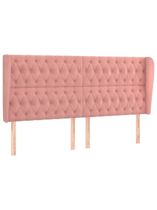 Voodipeats servadega, roosa, 183x23x118/128 cm, samet