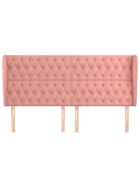 Voodipeats servadega, roosa, 183x23x118/128 cm, samet