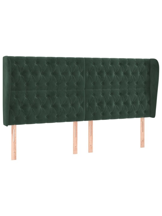 Voodipeats servadega, tumeroheline, 203x23x118/128 cm, samet