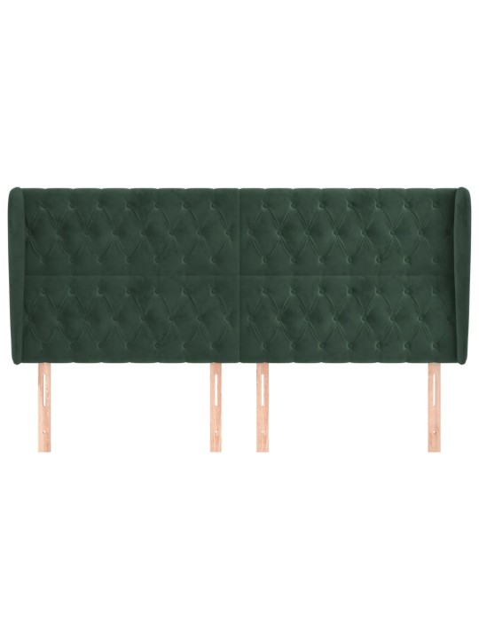 Voodipeats servadega, tumeroheline, 203x23x118/128 cm, samet