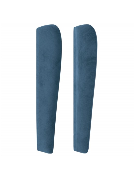 Voodipeats servadega, tumesinine, 203x23x118/128 cm, samet
