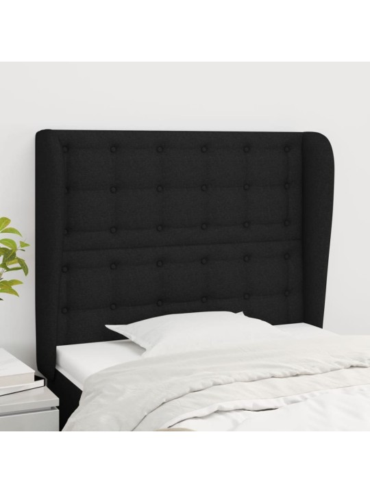 Voodipeats servadega, must, 83x23x118/88 cm, kangas