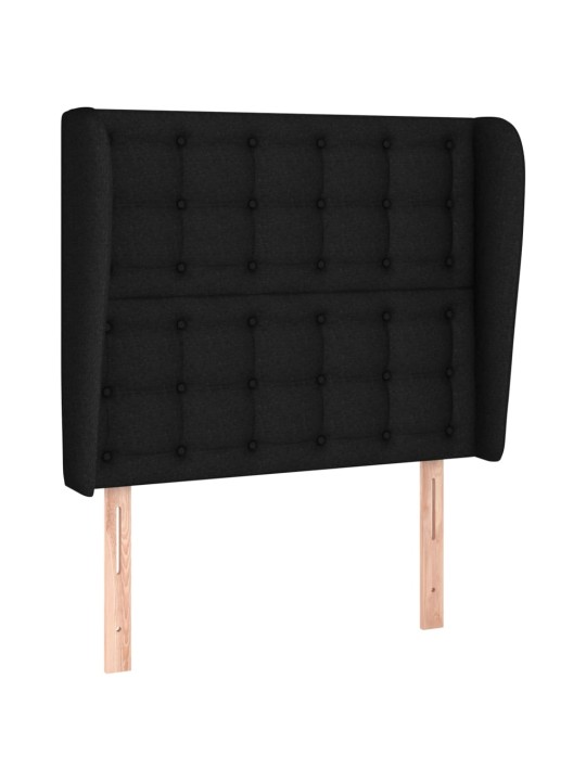 Voodipeats servadega, must, 93x23x118/128 cm, kangas