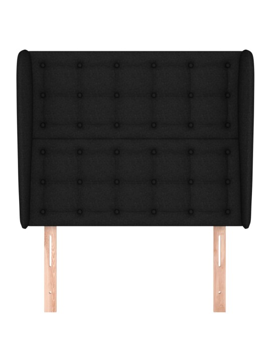 Voodipeats servadega, must, 93x23x118/128 cm, kangas