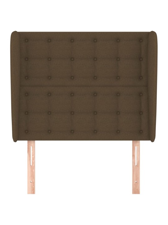 Voodipeats servadega, tumepruun, 103x23x118/128 cm, kangas
