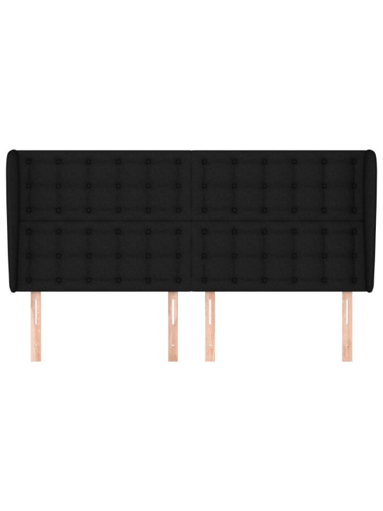 Voodipeats servadega, must, 163x23x118/128 cm, kangas